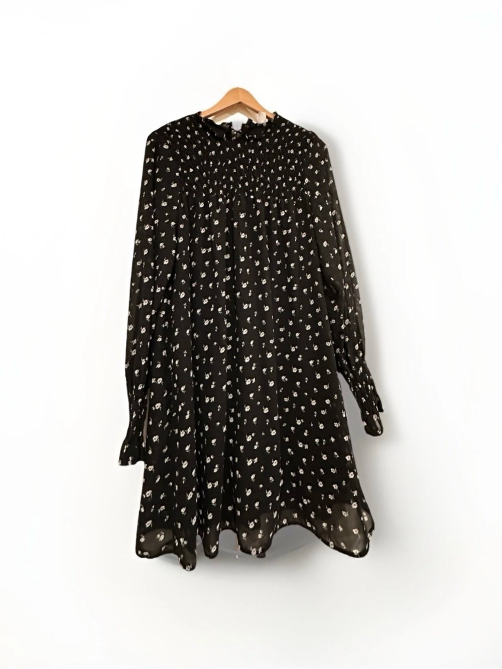 Divided by H&M Black Dress with White Floral Print